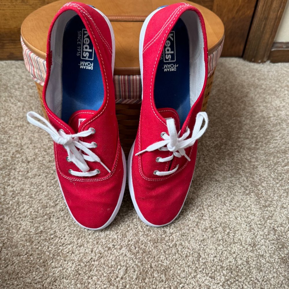 Keds Red Champion Canvas Lace-Up Sneakers 9.5W - Picture 2 of 11